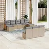 Image de vidaXL Salon de Jardin avec Coussins 10 pcs, Canapés de Terrasse, Ensemble de Meubles de Patio, Mobilier d'Extérieur, Beige 3228068
