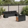 Image de vidaXL Salon de Jardin avec Coussins 9 pcs, Canapés de Terrasse, Ensemble de Meubles de Patio, Mobilier d'Extérieur, Noir 3228078
