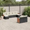 Image de vidaXL Salon de Jardin avec Coussins 9 pcs, Canapés de Terrasse, Ensemble de Meubles de Patio, Mobilier d'Extérieur, Noir 3228079
