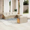 Image de Salon de jardin modulable VIDAXL rotin beige 9 pieces x 59 x 69 9 personnes