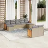 Image de vidaXL Salon de Jardin avec Coussins 9 pcs, Canapés de Terrasse, Ensemble de Meubles de Patio, Mobilier d'Extérieur, Beige 3228082