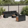 Image de vidaXL Salon de Jardin avec Coussins 10 pcs, Canapés de Terrasse, Ensemble de Meubles de Patio, Mobilier d'Extérieur, Noir 3228085