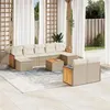 Image de Salon de jardin modulable vidaxl resine tressee 9 personnes 10 pieces 62 x 55 x 69 cm beige