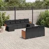 Image de vidaXL Salon de Jardin avec Coussins 10 pcs, Canapés de Terrasse, Ensemble de Meubles de Patio, Mobilier d'Extérieur, Noir 3228092