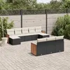 Image de vidaXL Salon de Jardin avec Coussins 10 pcs, Canapés de Terrasse, Ensemble de Meubles de Patio, Mobilier d'Extérieur, Noir 3228093