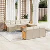 Image de Salon de jardin modulable VIDAXL 10 personnes resine tressee 11 pieces 62 x 59 x 69 cm beige