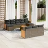 Image de Salon de jardin modulable VIDAXL rotin gris 11 pieces x 59 x 69 10 personnes