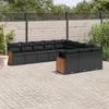 Image de vidaXL Salon de Jardin avec Coussins 11 pcs, Canapés de Terrasse, Ensemble de Meubles de Patio, Mobilier d'Extérieur, Noir 3228106