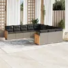 Image de vidaXL Salon de Jardin avec Coussins 11 pcs, Canapés de Terrasse, Ensemble de Meubles de Patio, Mobilier d'Extérieur, Gris 3228111