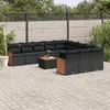 Image de vidaXL Salon de Jardin avec Coussins 12 pcs, Canapés de Terrasse, Ensemble de Meubles de Patio, Mobilier d'Extérieur, Noir 3228113