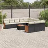 Image de vidaXL Salon de Jardin avec Coussins 12 pcs, Canapés de Terrasse, Ensemble de Meubles de Patio, Mobilier d'Extérieur, Noir 3228114