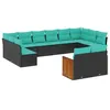 Image de Salon de jardin modulable GENERIQUE 12 pieces resine tressee noir 62 x 55 x 69 cm