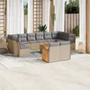 Image de Salon de jardin modulable VIDAXL rotin beige 13 pieces x 59 x 69 12 personnes