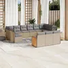 Image de Salon de jardin modulable Vidaxl resine tressee beige 13 pieces x 59 x 69