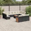 Image de vidaXL Salon de Jardin avec Coussins 14 pcs, Canapés de Terrasse, Ensemble de Meubles de Patio, Mobilier d'Extérieur, Noir 3228142