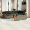 Image de Salon de jardin modulable Vidaxl resine tressee gris 14 pieces x 59 x 69