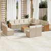 Image de Salon de jardin modulable vidaxl beige resine tressee 12 personnes 62 x 55 x 69 cm 14 pieces
