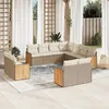 Image de vidaXL Salon de Jardin avec Coussins 11 pcs, Canapés de Terrasse, Ensemble de Meubles de Patio, Mobilier d'Extérieur, Beige 3228179