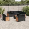 Image de vidaXL Salon de Jardin avec Coussins 12 pcs, Canapés de Terrasse, Ensemble de Meubles de Patio, Mobilier d'Extérieur, Noir 3228183