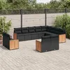 Image de vidaXL Salon de Jardin avec Coussins 12 pcs, Canapés de Terrasse, Ensemble de Meubles de Patio, Mobilier d'Extérieur, Noir 3228190