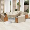 Image de Salon de jardin modulable vidaxl 12 personnes beige 12 pieces 62 x 55 x 69 cm resine tressee