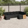 Image de vidaXL Salon de Jardin avec Coussins 9 pcs, Canapés de Terrasse, Ensemble de Meubles de Patio, Mobilier d'Extérieur, Noir 3228218