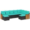 Image de Salon de jardin modulable GENERIQUE - Lot de 9 pieces - Resine tressee - 62 x 55 x 69 cm