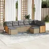 Image de vidaXL Salon de Jardin avec Coussins 9 pcs, Canapés de Terrasse, Ensemble de Meubles de Patio, Mobilier d'Extérieur, Beige 3228222