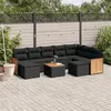 Image de vidaXL Salon de Jardin avec Coussins 10 pcs, Canapés de Terrasse, Ensemble de Meubles de Patio, Mobilier d'Extérieur, Noir 3228225