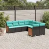 Image de Salon de jardin modulable GENERIQUE resine tressee noir 8 pieces 62 x 55 x 69 cm