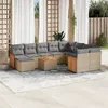 Image de vidaXL Salon de Jardin avec Coussins 11 pcs, Canapés de Terrasse, Ensemble de Meubles de Patio, Mobilier d'Extérieur, Beige 3228243