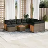 Image de vidaXL Salon de Jardin avec Coussins 11 pcs, Canapés de Terrasse, Ensemble de Meubles de Patio, Mobilier d'Extérieur, Gris 3228244