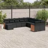 Image de vidaXL Salon de Jardin avec Coussins 11 pcs, Canapés de Terrasse, Ensemble de Meubles de Patio, Mobilier d'Extérieur, Noir 3228246