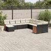 Image de vidaXL Salon de Jardin avec Coussins 11 pcs, Canapés de Terrasse, Ensemble de Meubles de Patio, Mobilier d'Extérieur, Noir 3228247