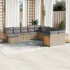 Image de vidaXL Salon de Jardin avec Coussins 11 pcs, Canapés de Terrasse, Ensemble de Meubles de Patio, Mobilier d'Extérieur, Beige 3228250