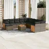 Image de Salon de jardin modulable VIDAXL resine tressee gris 12 pieces x 59 x 69 11 personnes
