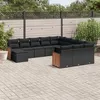 Image de vidaXL Salon de Jardin avec Coussins 12 pcs, Canapés de Terrasse, Ensemble de Meubles de Patio, Mobilier d'Extérieur, Noir 3228260