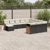 Image de vidaXL Salon de Jardin avec Coussins 12 pcs, Canapés de Terrasse, Ensemble de Meubles de Patio, Mobilier d'Extérieur, Noir 3228261