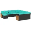 Image de Salon de jardin modulable Lot de 12 pieces resine tressee noir 55 x 62 x 69 cm