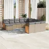 Image de vidaXL Salon de Jardin avec Coussins 12 pcs, Canapés de Terrasse, Ensemble de Meubles de Patio, Mobilier d'Extérieur, Beige 3228264
