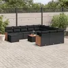 Image de vidaXL Salon de Jardin avec Coussins 13 pcs, Canapés de Terrasse, Ensemble de Meubles de Patio, Mobilier d'Extérieur, Noir 3228267