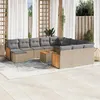 Image de Salon de jardin modulable vidaxl beige resine tressee 13 pieces 62 x 55 x 69 cm 12 personnes