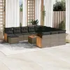 Image de vidaXL Salon de Jardin avec Coussins 13 pcs, Canapés de Terrasse, Ensemble de Meubles de Patio, Mobilier d'Extérieur, Gris 3228272