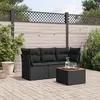 Image de Salon de jardin modulable vidaxl resine tressee noir 4 pieces 62 x 62 x 69 cm 3 personnes