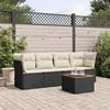 Image de vidaXL Salon de jardin 5 pcs avec coussins noir résine tressée 3223473