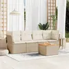 Image de Vidaxl Salon de jardin modulable - Lot de 5 pièces - Résine tressée - 4 personnes - Beige