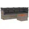 Image de Salon de jardin modulable Vidaxl resine tressee gris 5 pieces 62.0 x 62 x 69 4 personnes