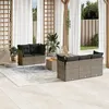 Image de Salon de jardin modulable Vidaxl resine tressee gris 6 pieces 62.0 x 62 x 69 5 personnes
