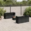 Image de Salon de jardin modulable vidaxl resine tressee noir 7 pieces 62 x 62 x 69 cm 6 personnes