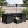 Image de Salon de jardin modulable GENERIQUE resine tressee 7 pieces noir 62 x 62 x 69 cm 6 personnes